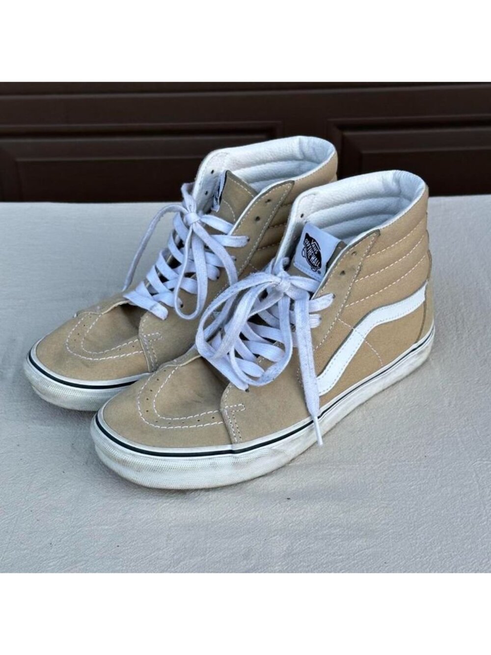 Vans Women's Tan and Cream High-Tops